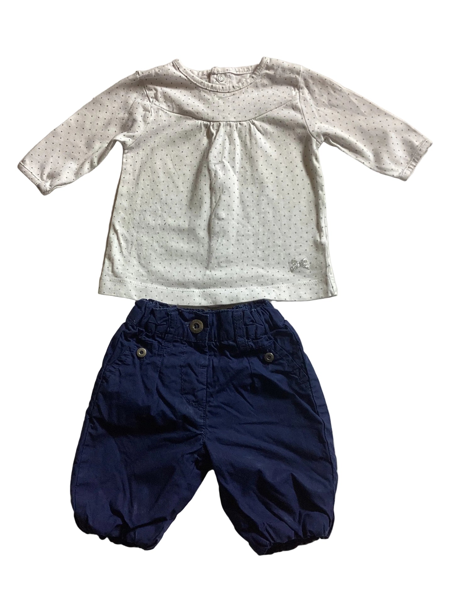 Ensemble pantalon et t-shirt 1mois